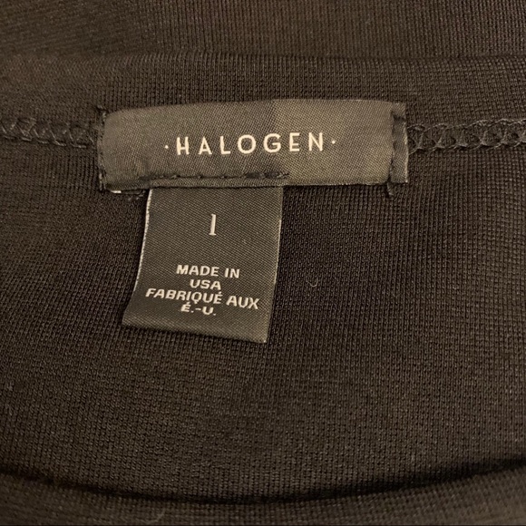 NWOT Halogen Black Shift Dress w/ Tie Bell Sleeves - Picture 10 of 11